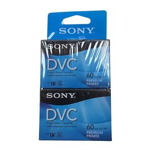 Sony DVC 60 Minute Premium Mini DV Digital Video Cassette 2 Pack DVM60PRR/2 NEW